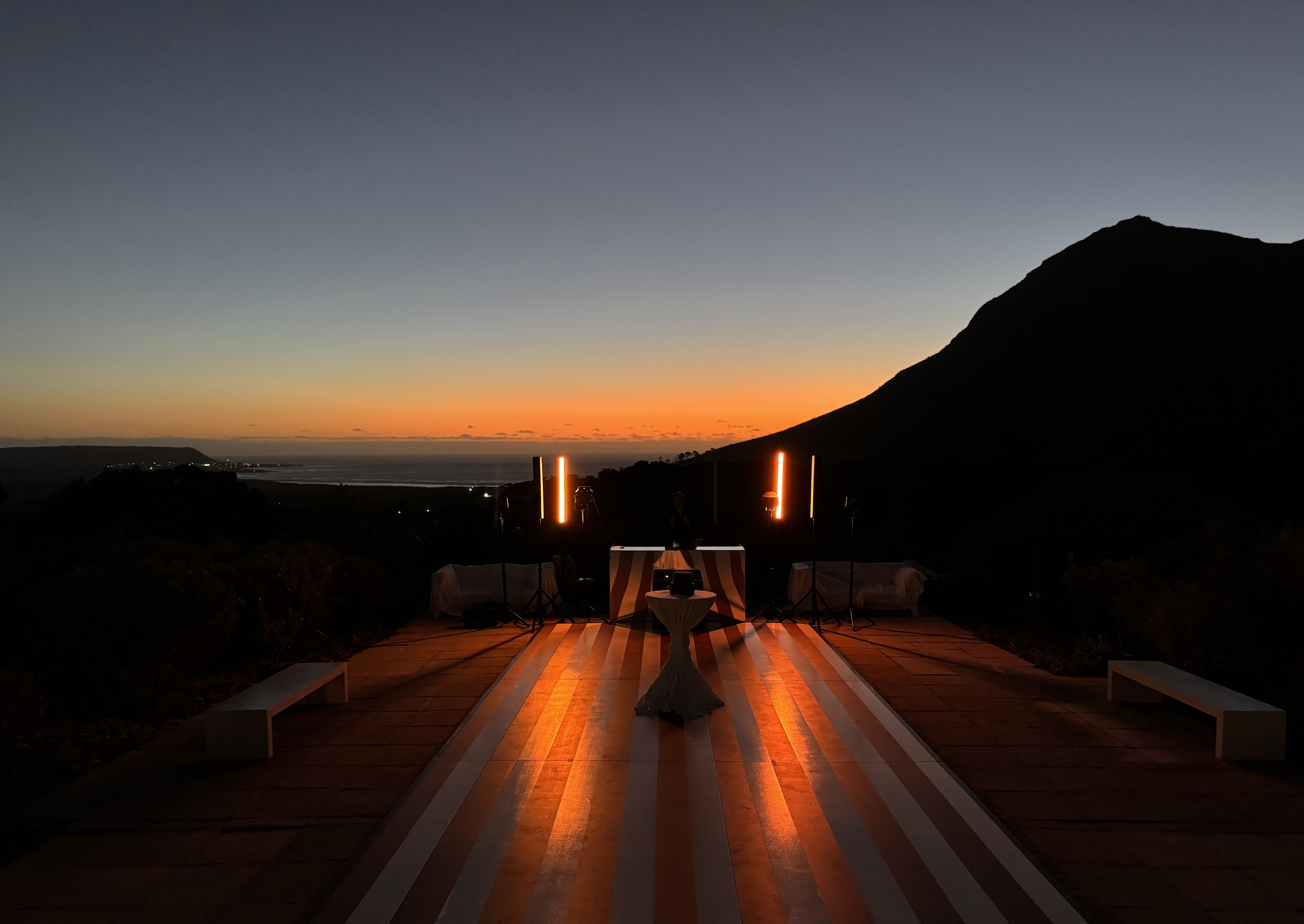 Aureate Events golden hour setup